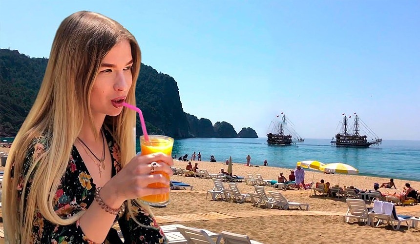 Российские туристы на украинском курорте