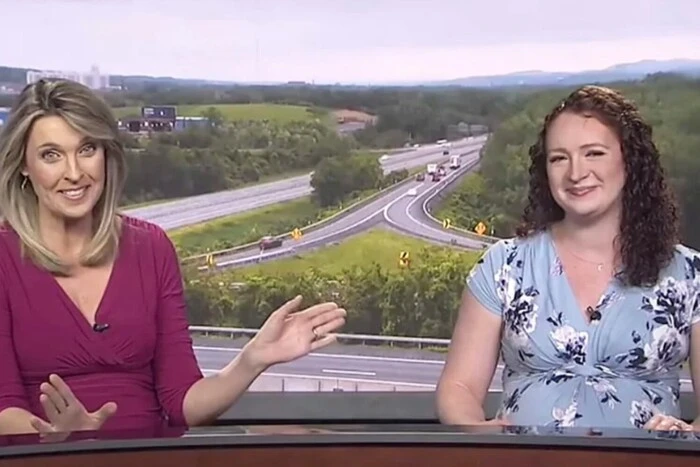 Ведущая новостей рожает в прямом эфире