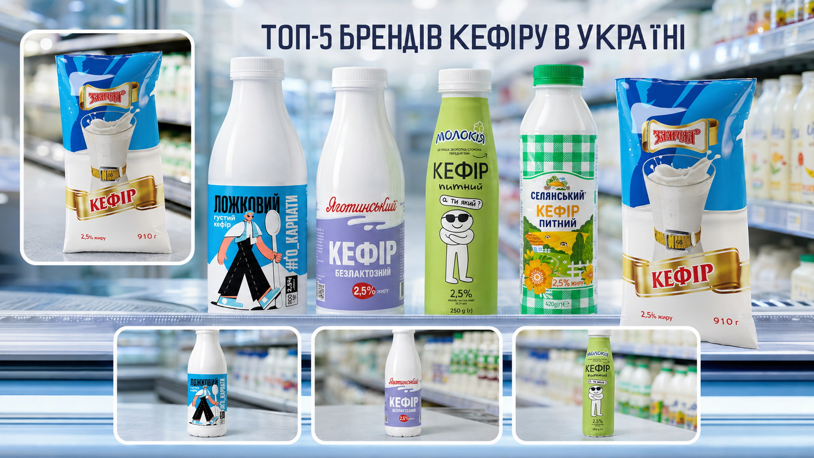 Топ-5 брендов кефира в Украине