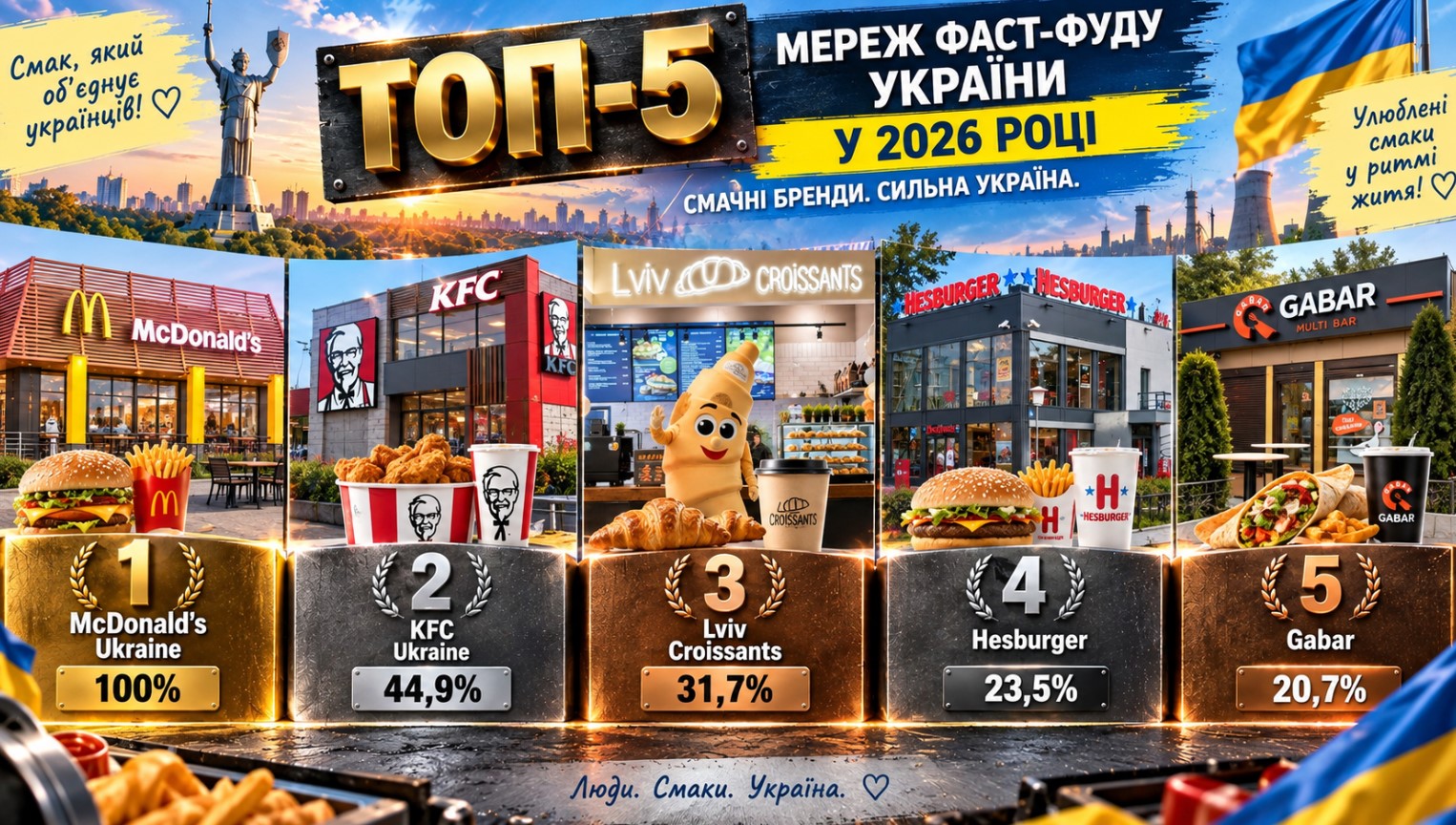 Топ-5 мереж фаст-фуду України 