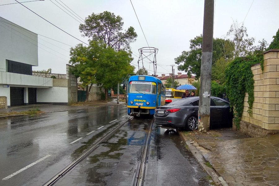 Блокировка электротранспорта в Одессе