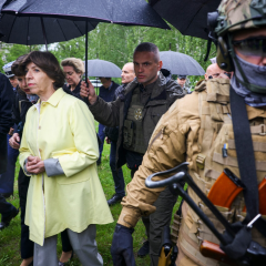 Глава МИД Франции Катрин Колонна в Буче