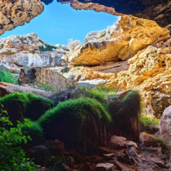 Long trenches above cave systems in Australia