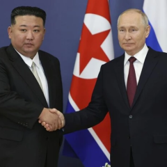 Ким Чен Ин и Путин на встрече