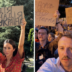 Stars and foreign musicians at the protest