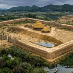 Digital reconstruction of 5,000-year-old structures near the Fan Shan necropolis in China