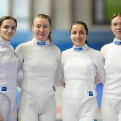 Ukrainian fencers with bronze medals