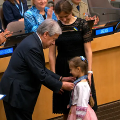 Ukrainian flight attendant posthumously awarded highest UN honor