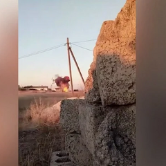 Взорванный микроавтобус с кадировцами в Мелитополе