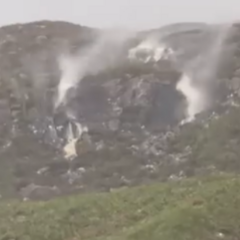 Водопад, который поднялся вверх в Шотландии