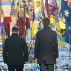 Zelensky and NATO Secretary General Ryutte at Maidan