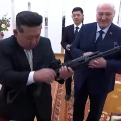 Gift from Lukashenko - gun for Kim Jong Un