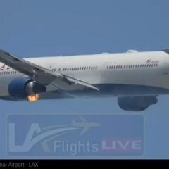 Літак приземлився попри полум'яні двигуни