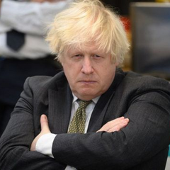 Джонсон з українським прапором гордо