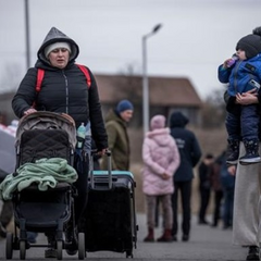 Украинские беженцы во время конфликта на Востоке Украины
