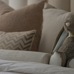 Чистая крышка унитаза и грязная подушка