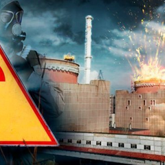 Группа оккупантов отступает с ЗАЭС