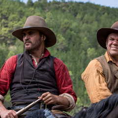 Сцена з вестерну з ковбоєм і конем