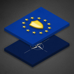 Зображення представляє обговорення питання співробітництва Європейської комісії і НАТО щодо зміцнення оборонних зв'язків