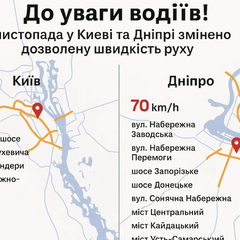 Лимит скорости на дорогах Киева и Днепра