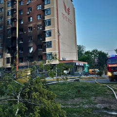 Последствия вражеского обстрела Киева