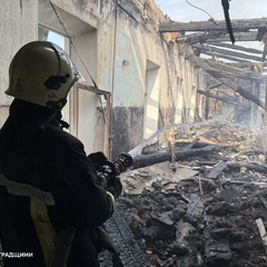 The building of the State Emergency Service in Kropyvnytskyi after the attack