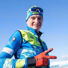 Ukrainian biathletes at mass start