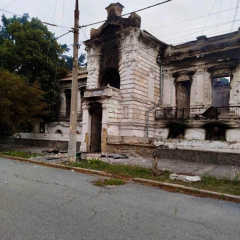 Destroyed chess school in Kherson