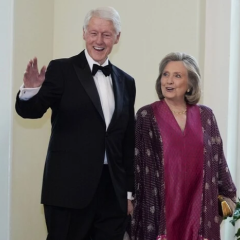 Bill and Hillary Clinton testifying