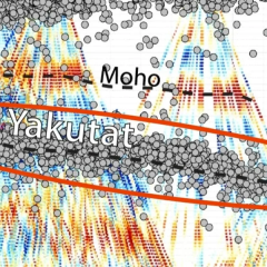 Perfectly straight line of earthquakes under Alaska