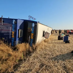 Автобус з українцями під час аварії