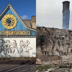 Зруйноване кафе 'Золотий півник' у Добропіллі