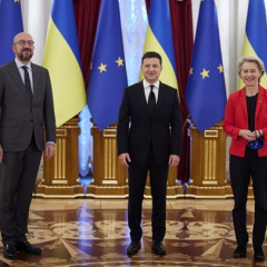 Учасники засідання 23 Саміту Україна - ЄС у Маріїнському палаці
