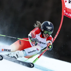Camilla Rast celebrates her victory