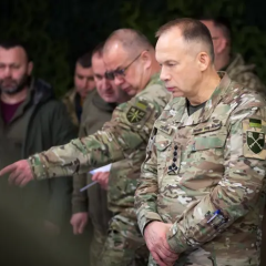 Brigadier general discussing frontline defense