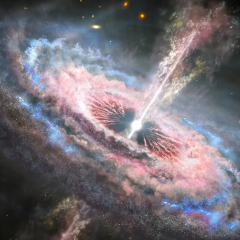 Image of a quasar in space