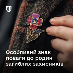 Red poppy on the badge