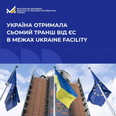 Ukrainian flag and EU money