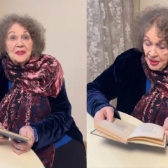 Лина Костенко подписывает книгу