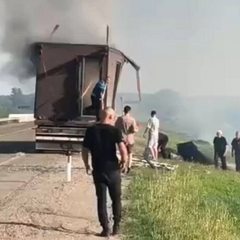 Одна из грузовиков взорвалась во время спецоперации