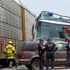 Поїзд і автобус в аварії