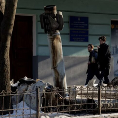 Портрет Петра Порошенка с флагом Украины