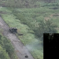 Ukrainian robot with a machine gun in the Sumy region