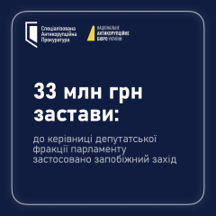 Застава 33 млн грн у фракції ВРУ
