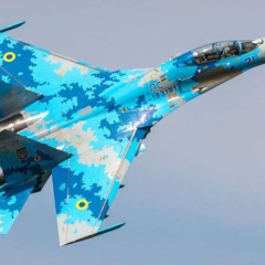 Украинский военный самолет Су-27