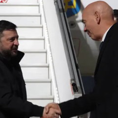 Zelensky at a meeting in Cyprus