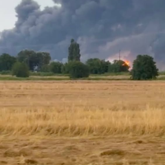 Ukrainian army drones above oil refineries