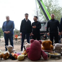Zelensky and Miliband honored the victims in Pryluky