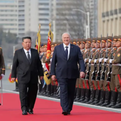 Lukashenko at the airport before departure