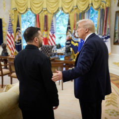 Zelensky and American flag
